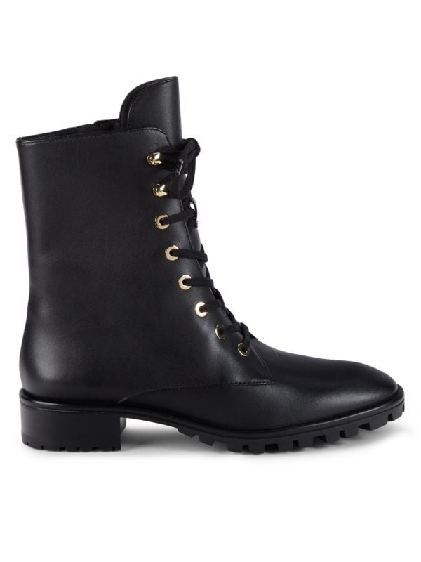 Stuart Weitzman Laine Leather Combat Boots